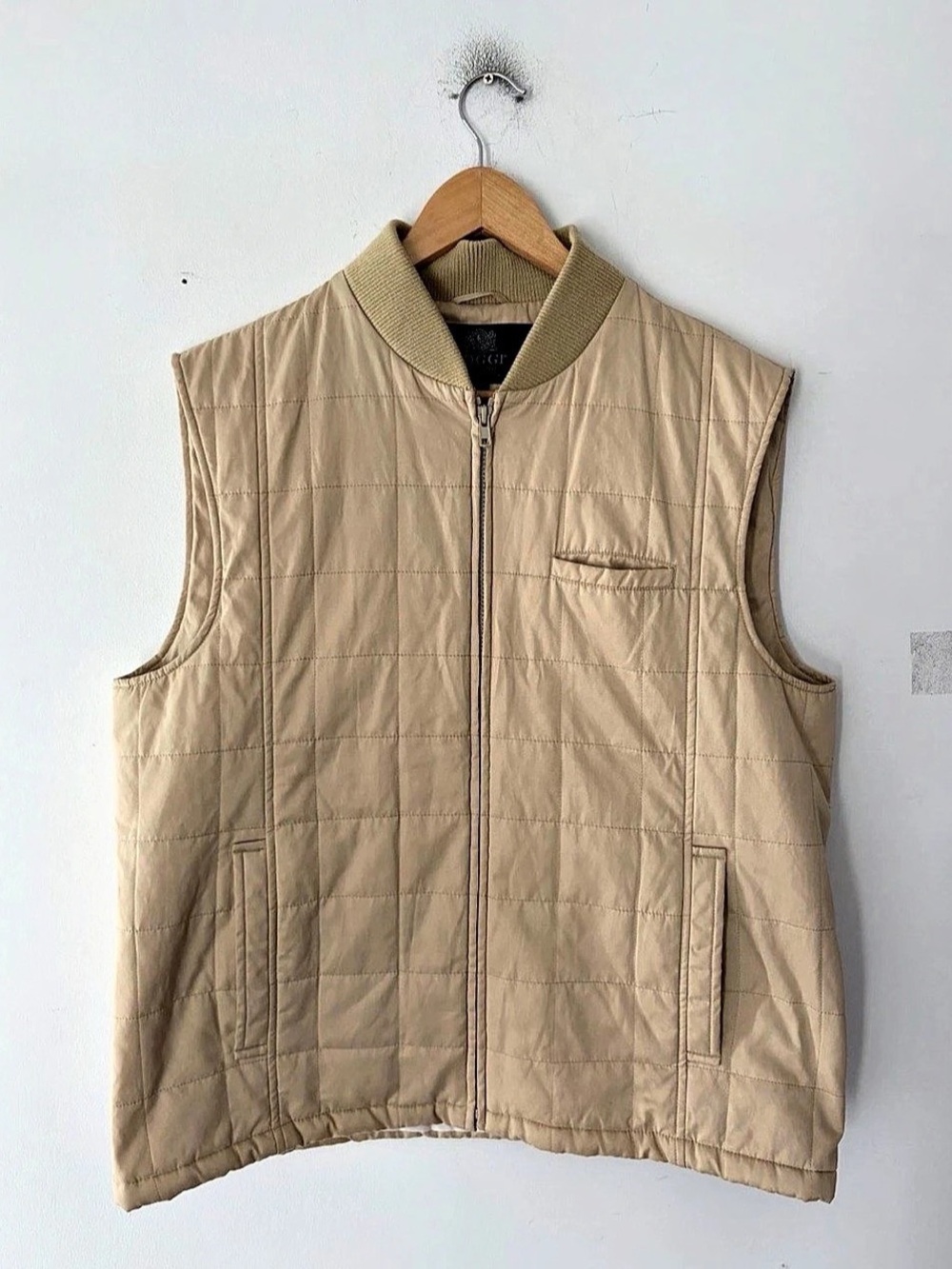 Boggi Milano Quilted Vest in Beige Size XXL